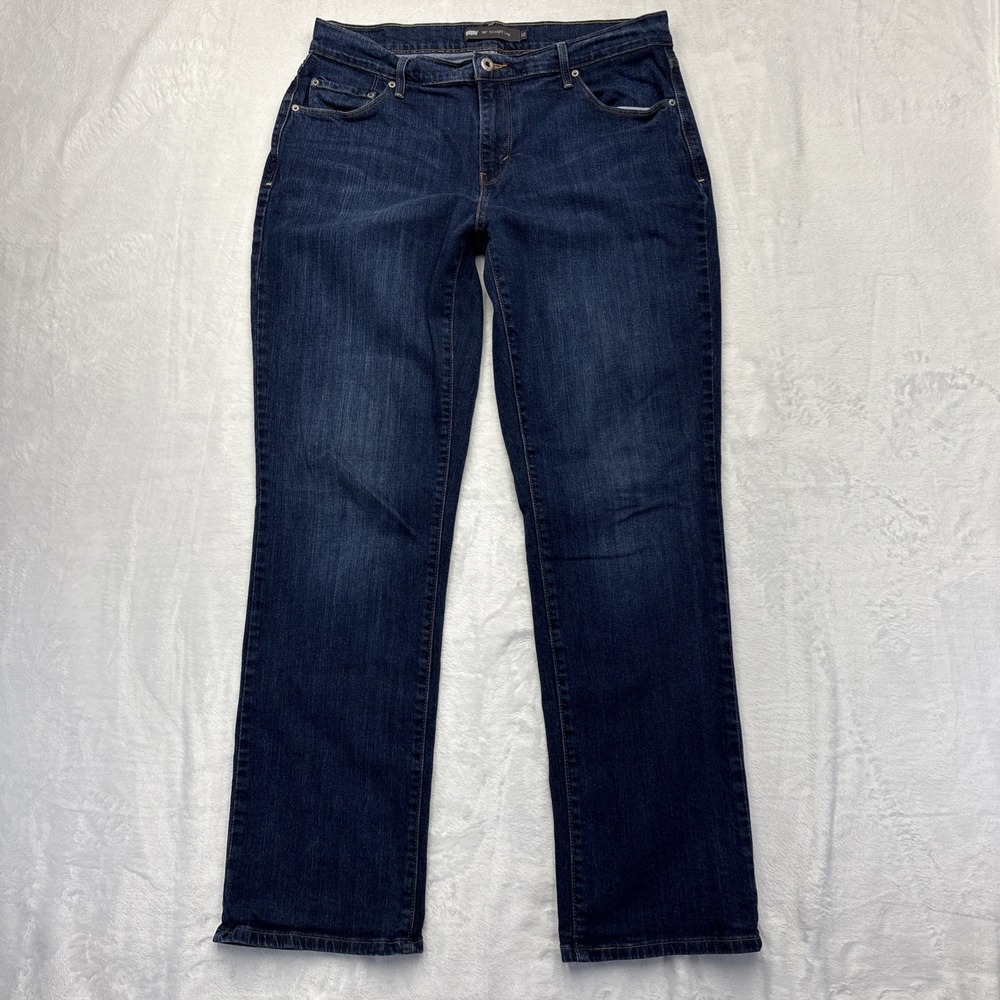 Levis 505 Straight Leg Jeans Womens Size 12 W31 L32 Dark Wash Stretch
